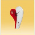 Heart Clock  21x40cm plat red and white